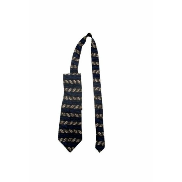 Henry Grethel Blue Vintage Paisley print Tie 100% Italian Silk - Picture 1 of 5
